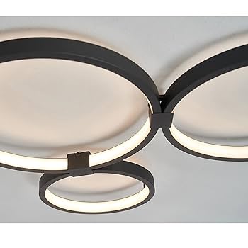 Modern LED Ceiling Light, Dimmable, 6 Ring Ceiling Fixture